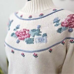 Vintage 1990 Eddie Bauer cottagecore sweater